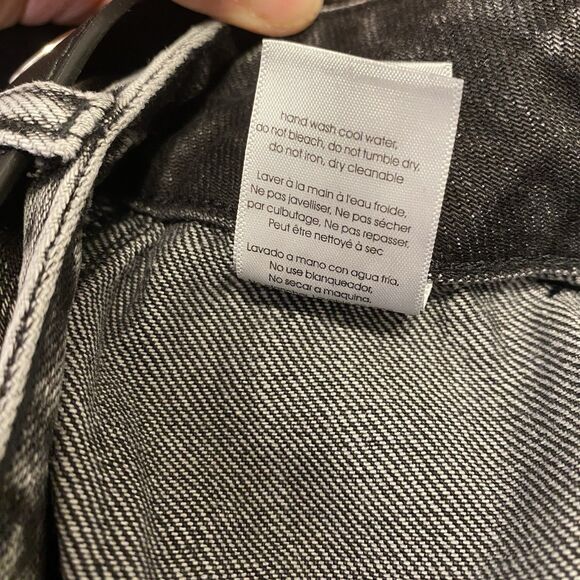 WeWoreWhat Grommet Belted Denim Shorts Size 24 Black Casual Punk Goth - Picture 10 of 10